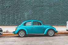 Voiture bleue
