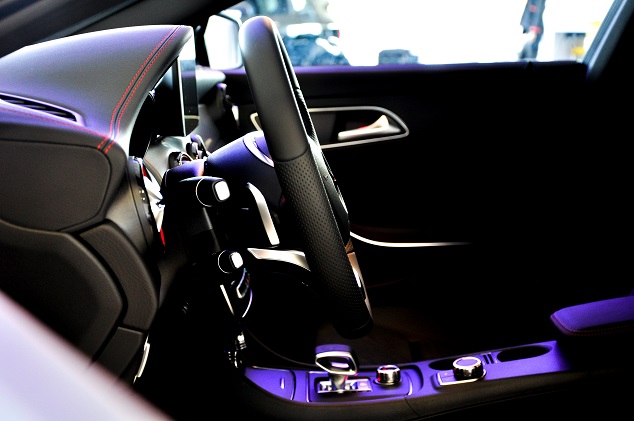 L'intérieur d'une mercedes